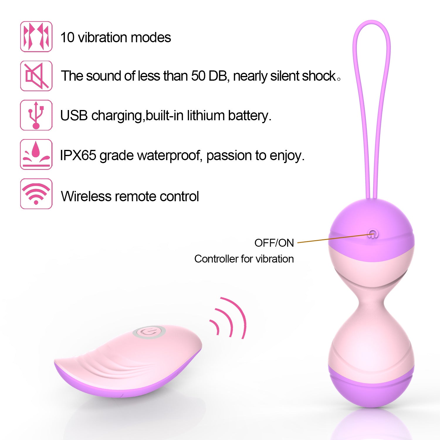 Onlynse Two-Color Kegel Vaginal Dumbbells Wireless Wear Vibration Massage Jumping Eggs