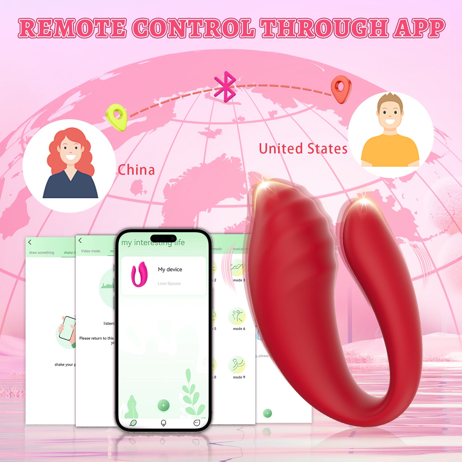 Onlynse U-shaped Jumping Egg Female Masturbator Wireless Remote Control G-spot Stimulation
