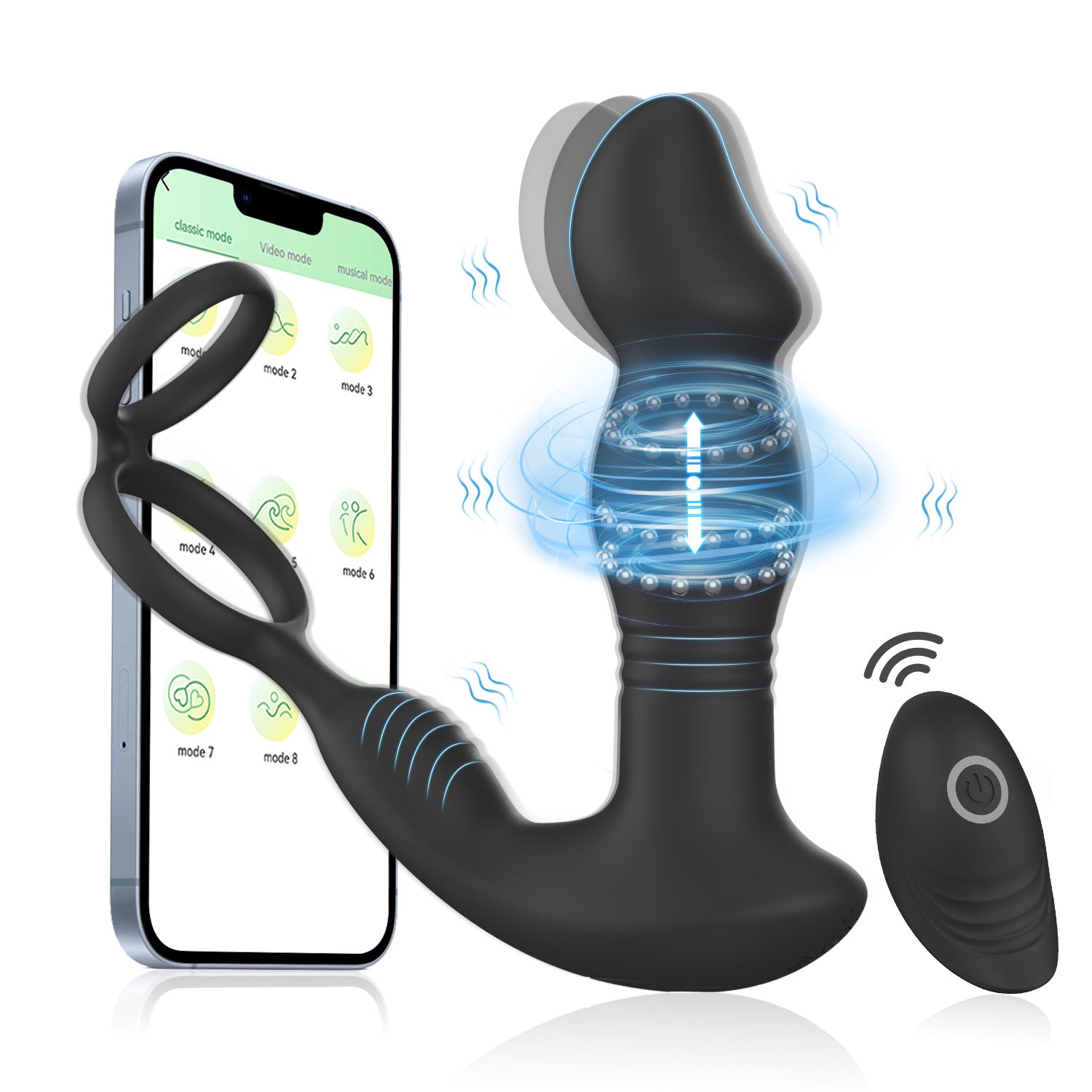 Onlynse APP Plus Remote Control Model, Male Finger Buckle Prostate Massager
